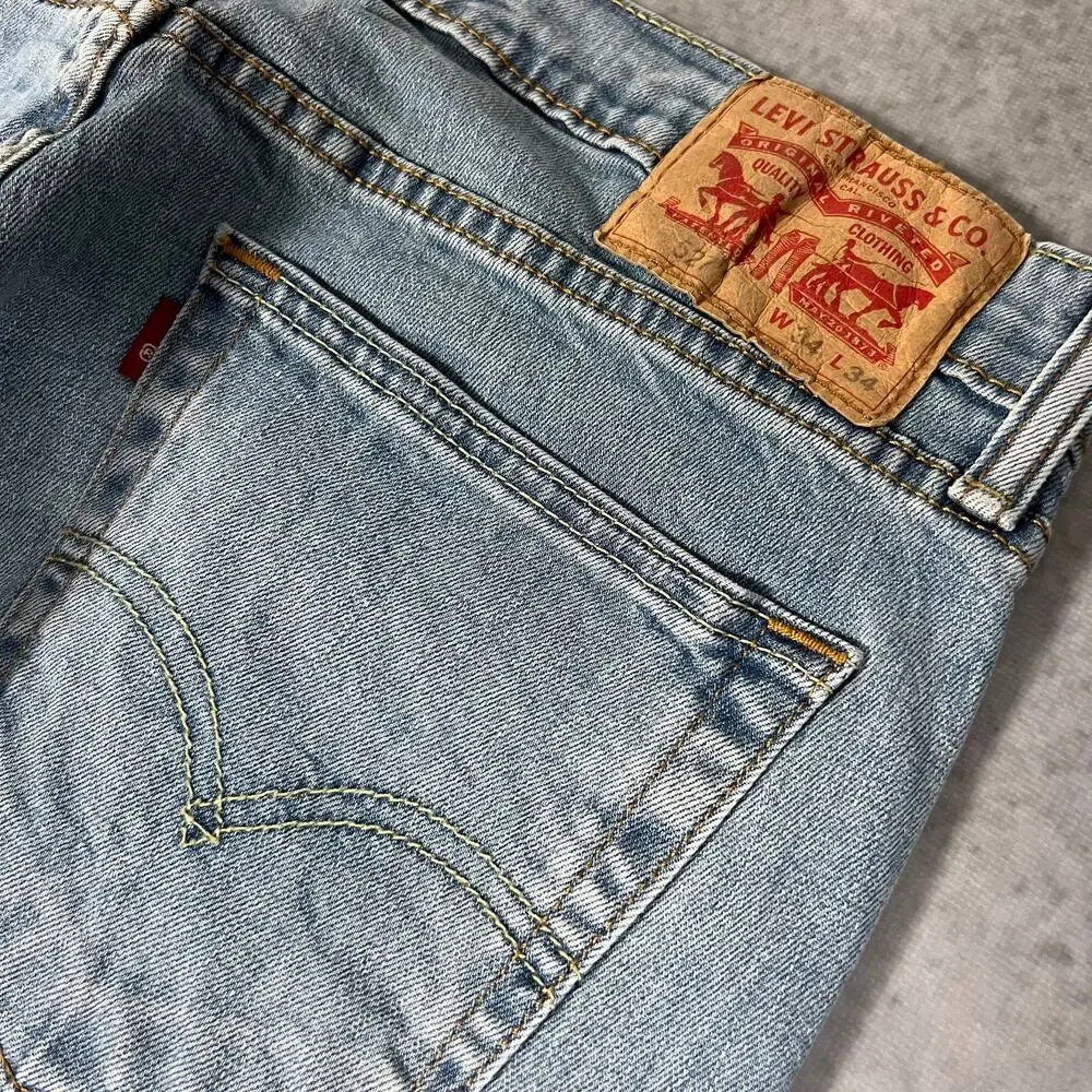 Levis 527 Bootcut Light Wash Jeans Men's Denim Blue Size 34x34